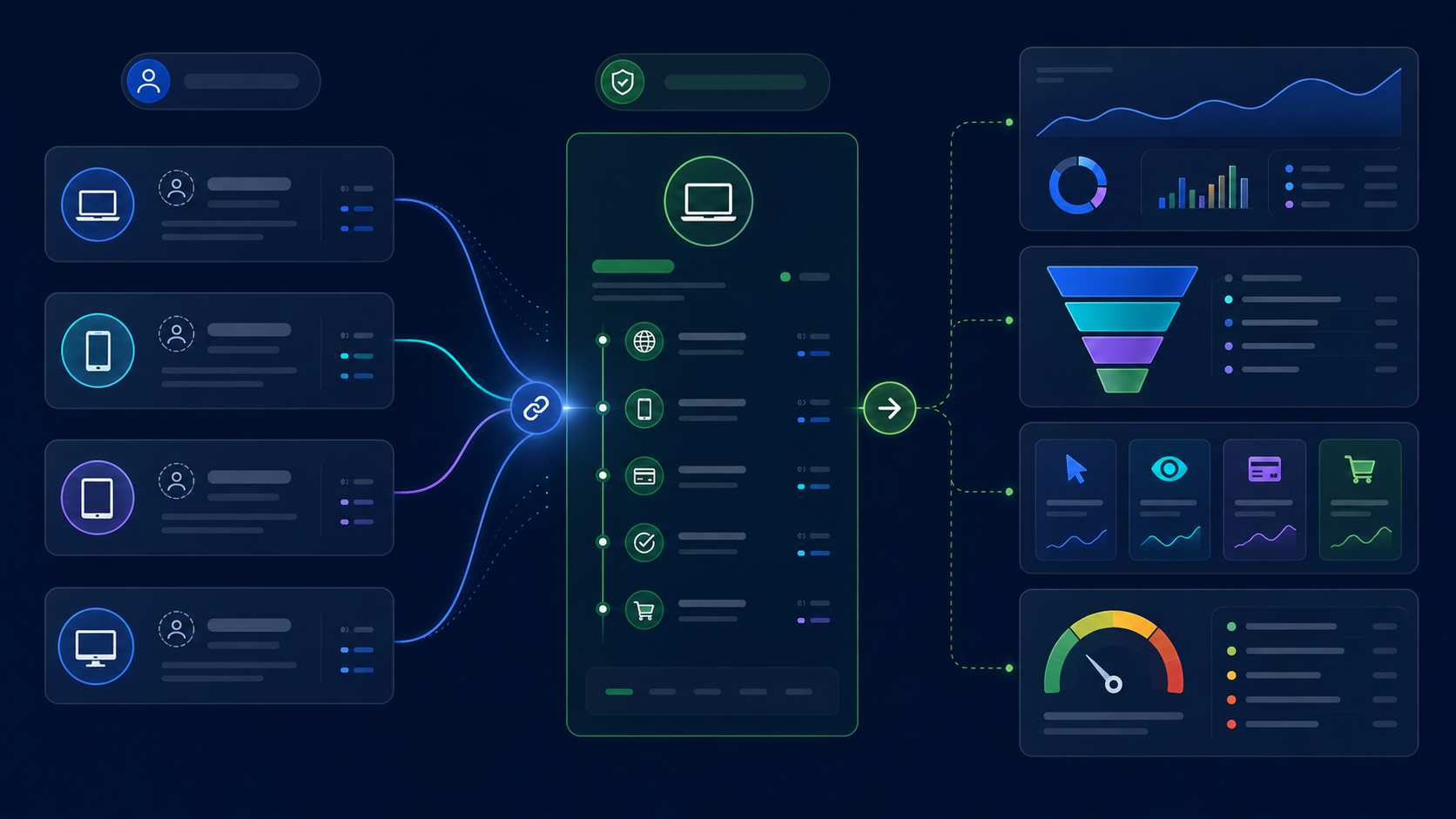 Separate visitor sessions connected into a single visitor intelligence journey